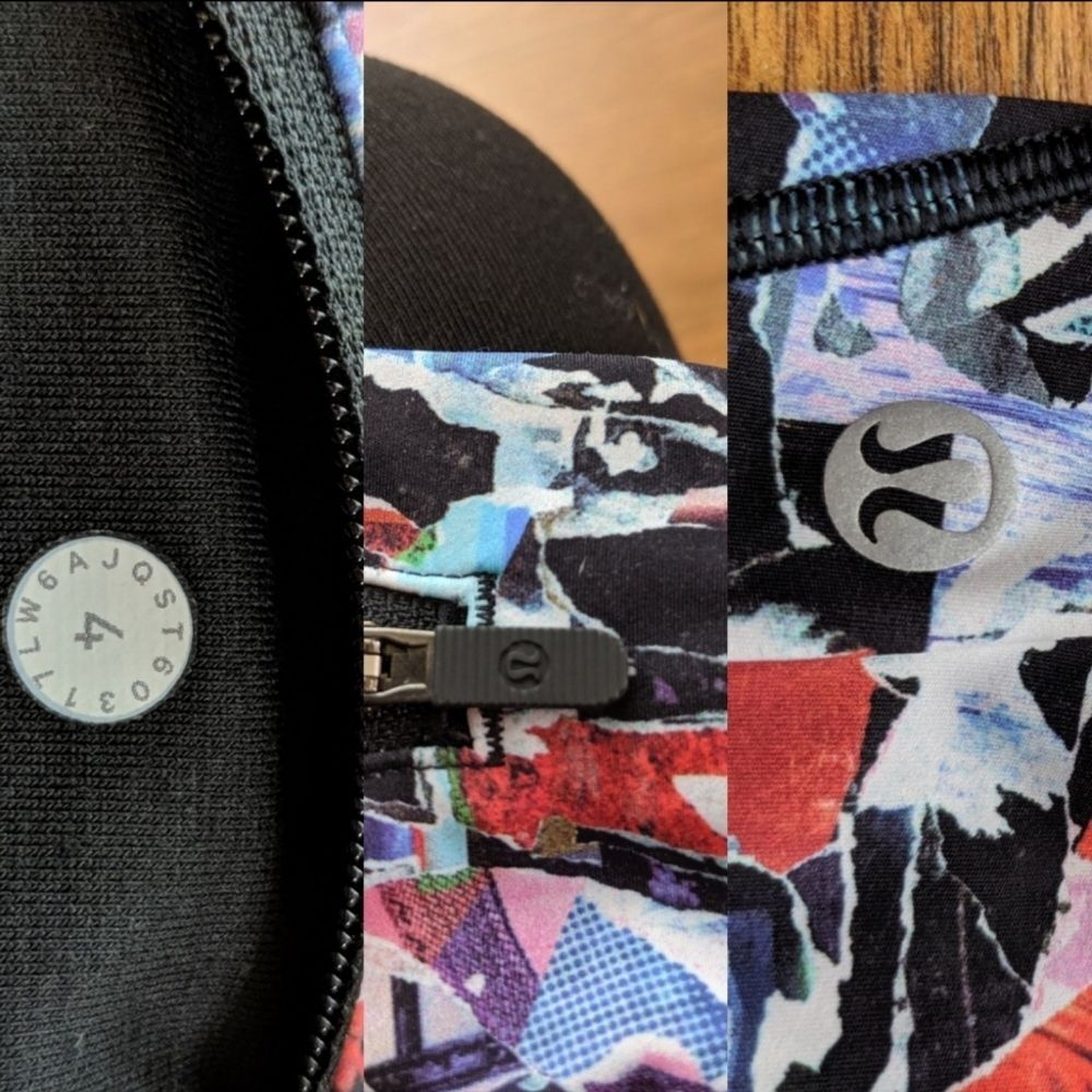 Lululemon Cropped Leggings Abstract Print Size 4 Break Free Abstract High Rise - Picture 8 of 8